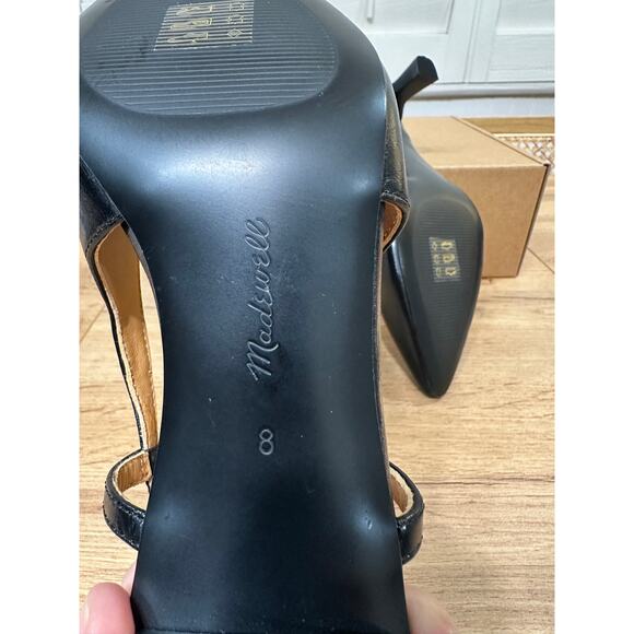 Madewell Women's The Debbie Slingback Pump Heel Black Leather Size 8 NWOB Office - Picture 14 of 15